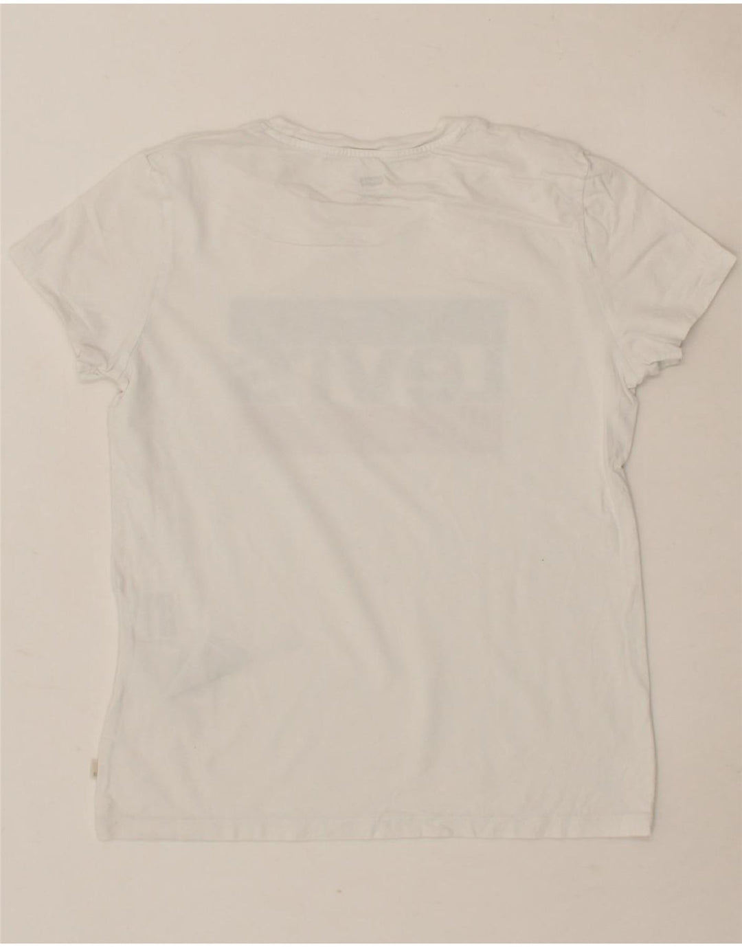 LEVI'S Womens Graphic T-Shirt Top UK 10 Small White Cotton Vintage Levi's and Second-Hand Levi's from Messina Hembry 