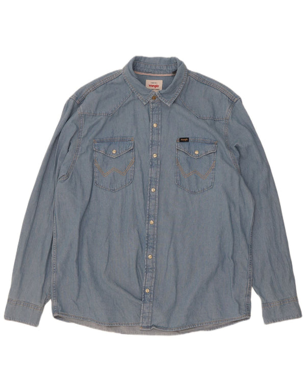 Wrangler Herre Denim Shirt XL Blå Bomuld