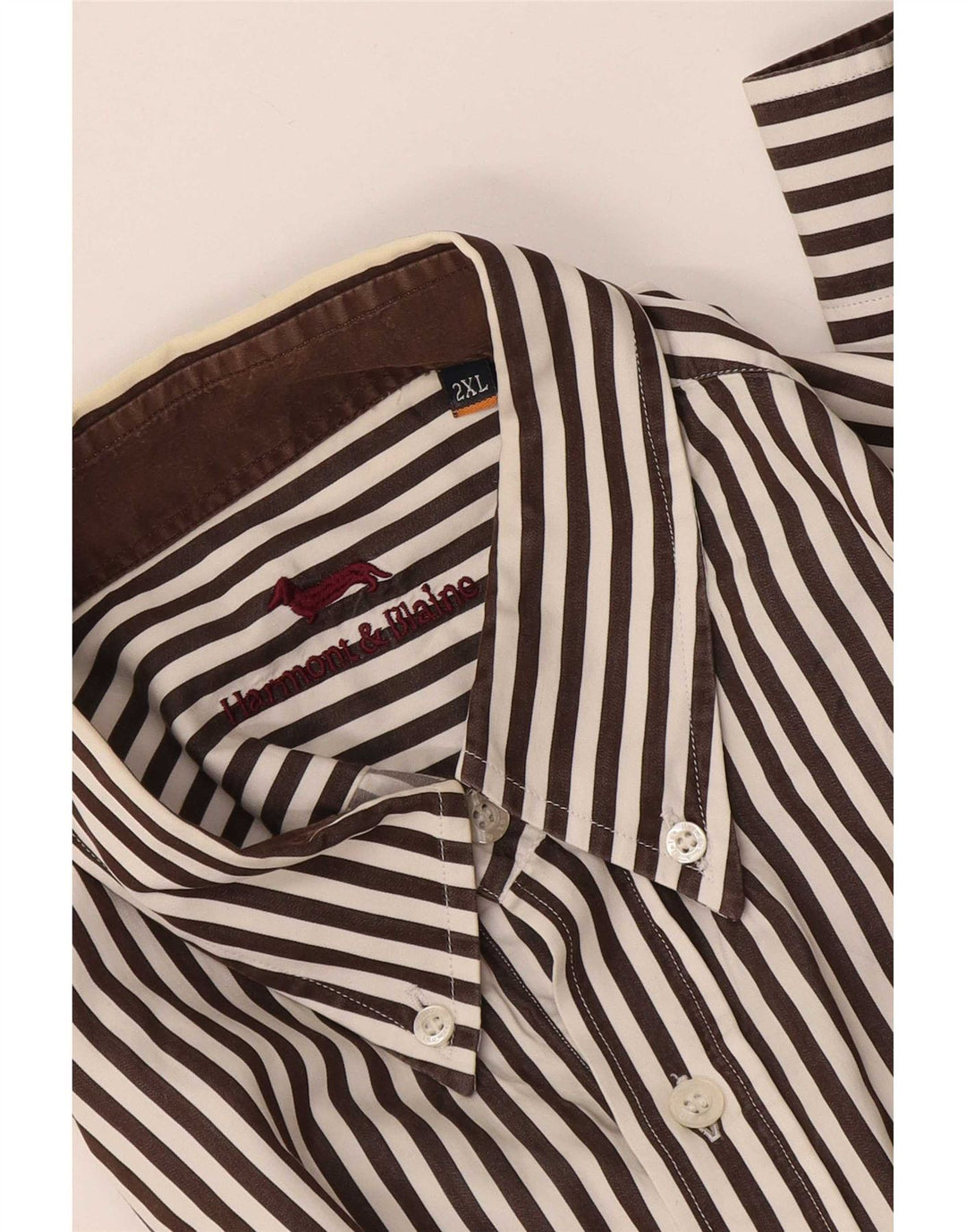 Harmont & Blaine herreskjorte 2XL brun nålestribet