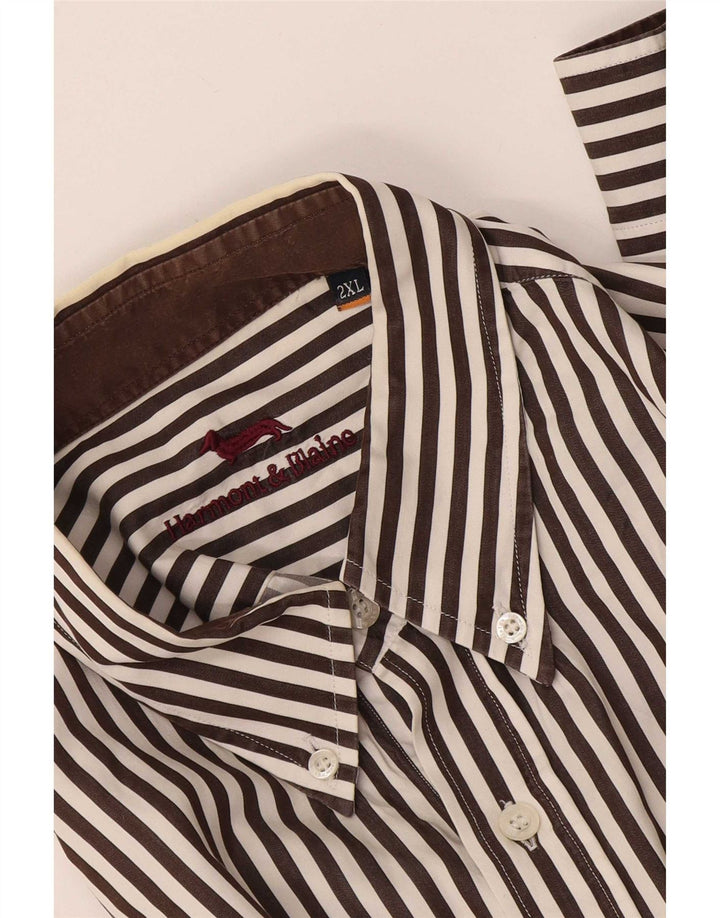 Harmont & Blaine herreskjorte 2XL brun nålestribet