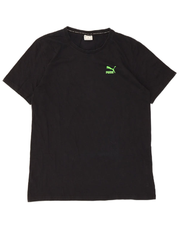 Puma Herre Grafisk T-Shirt Top Medium Sort Bomuld