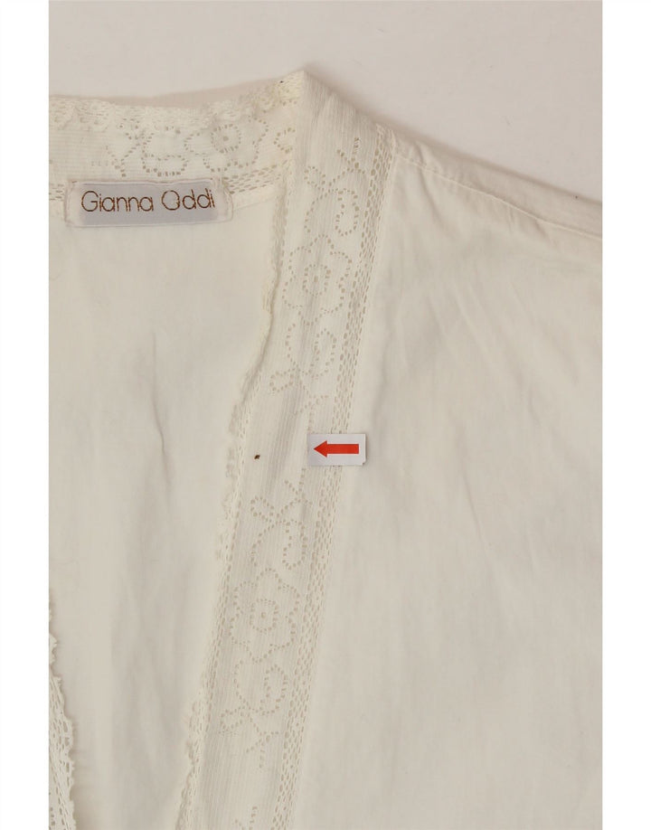 VINTAGE Womens Shirt Blouse UK 16 Large White Vintage Vintage and Second-Hand Vintage from Messina Hembry 