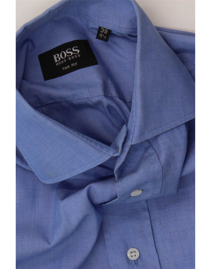 Hugo Boss Herreskjorte Str. 39 15 1/2 Medium Blå Bomuld
