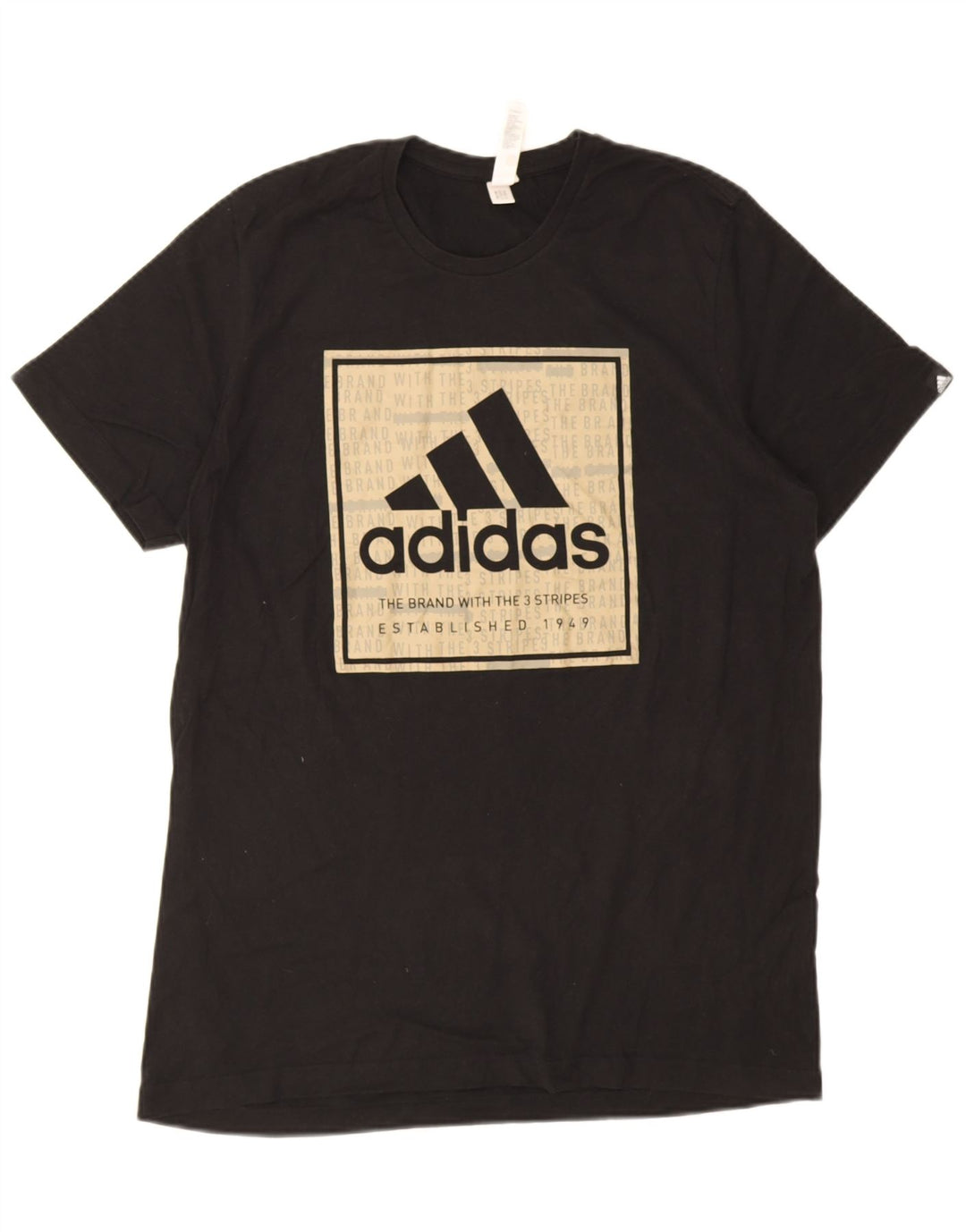 Adidas Grafisk T-shirt top til mænd, stor sort bomuld