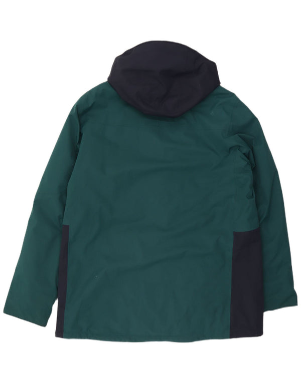 Jack Wolfskin Herre Hooded Windbreaker Jacket UK 50 3XL Grøn Colourblock