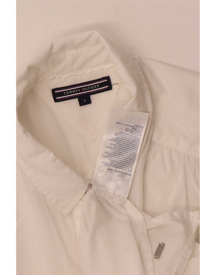Tommy Hilfiger Dame ærmeløs skjortebluse US 6 Medium White Cotton