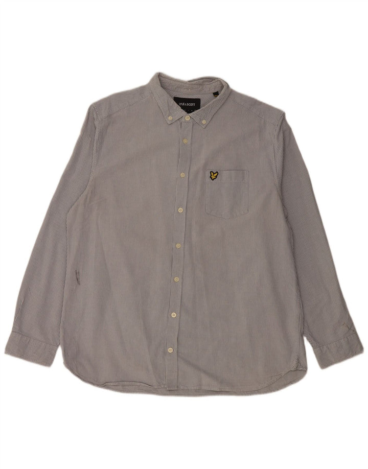 LYLE & SCOTT Herreskjorte 2XL Blå nålestribet bomuld