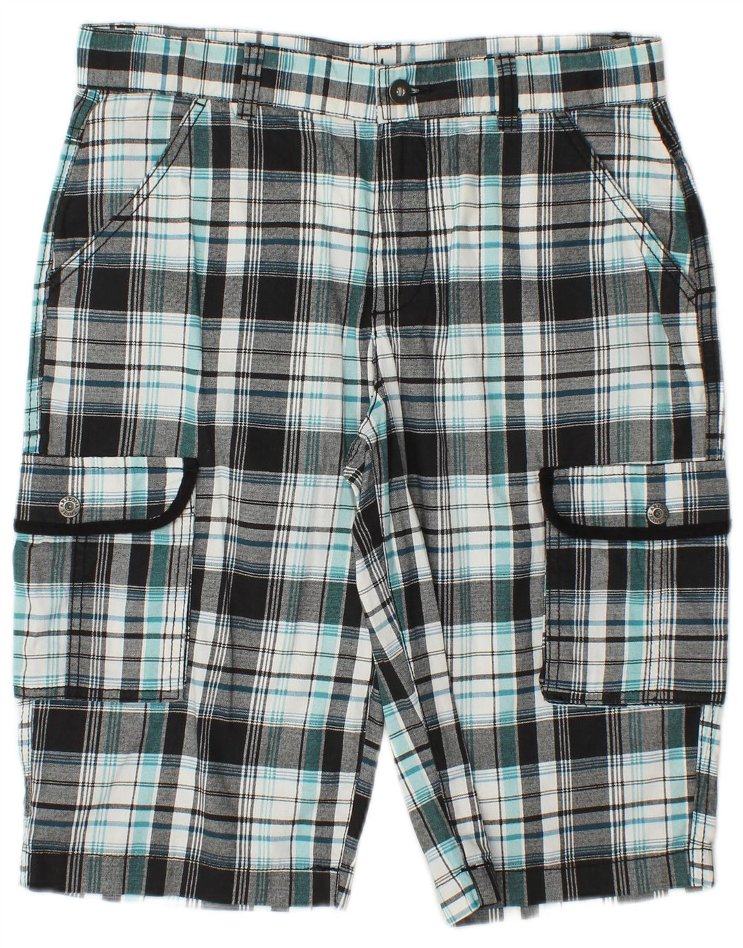 Arizona Boys Cargo Shorts 14-15 år W30 grøn ternet bomuld
