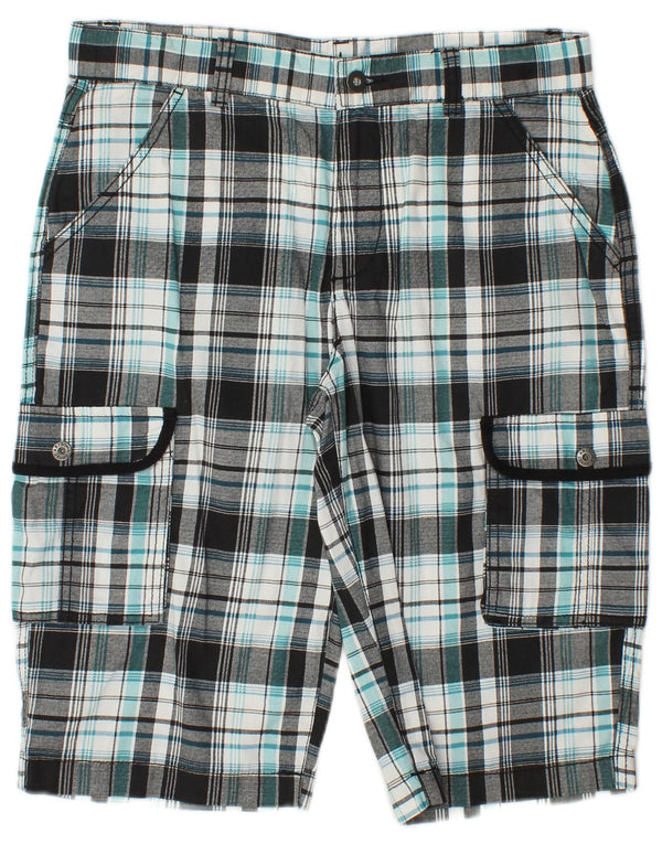 Arizona Boys Cargo Shorts 14-15 år W30 grøn ternet bomuld