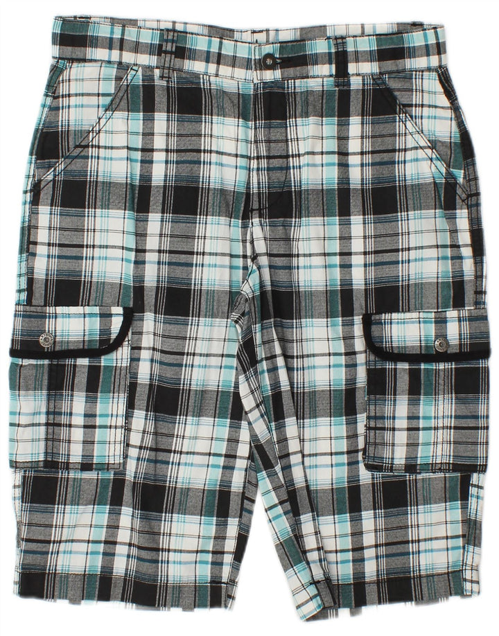 Arizona Boys Cargo Shorts 14-15 år W30 grøn ternet bomuld