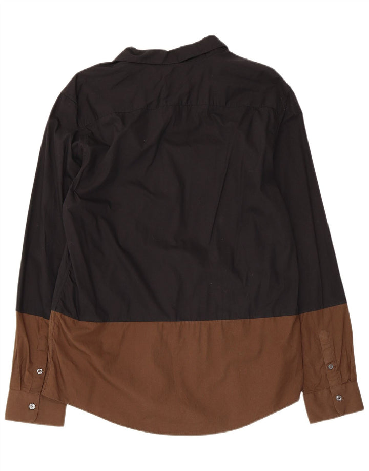 PAUL SMITH Herreskjorte Stor sort Colourblock Bomuld