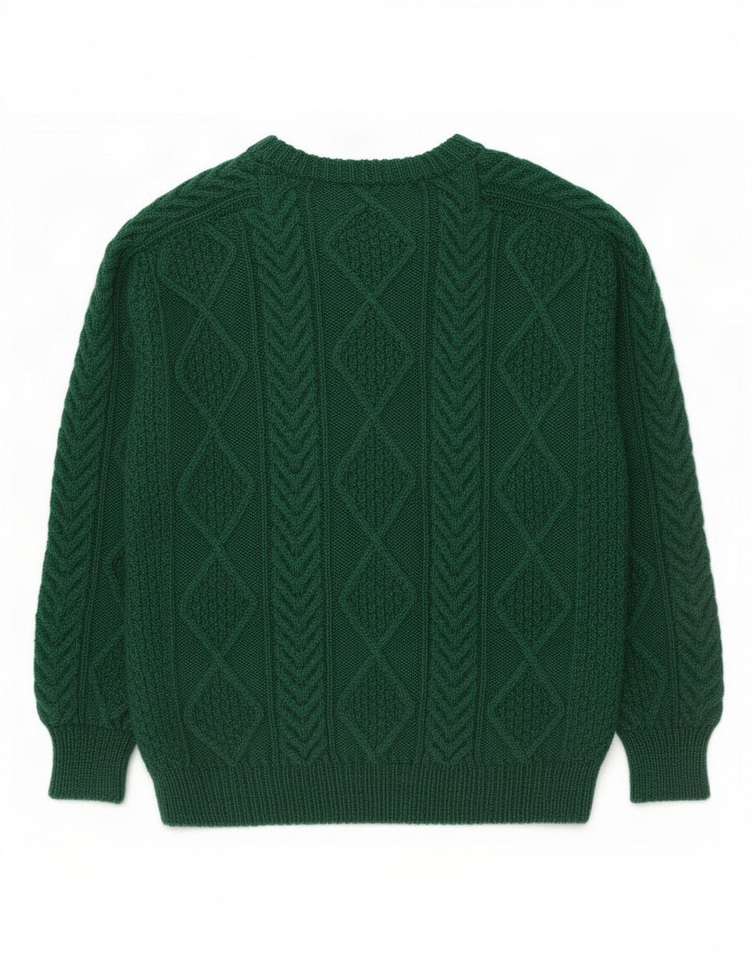 Vintage herre sweater med rund hals, medium grøn