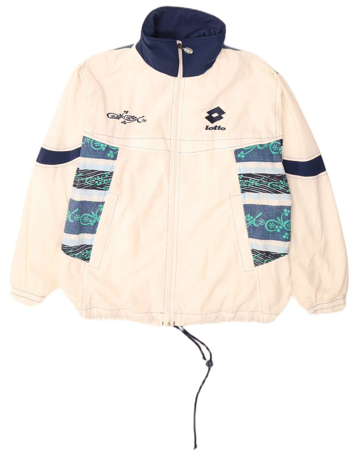 Lotto Dame Oversized Windbreaker Jacket UK 16 Large White Colourblock