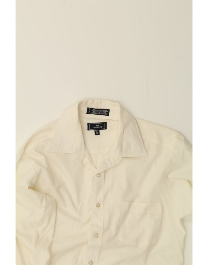 DOCKERS Mens Shirt Size 16 Large White Cotton Vintage Dockers and Second-Hand Dockers from Messina Hembry 