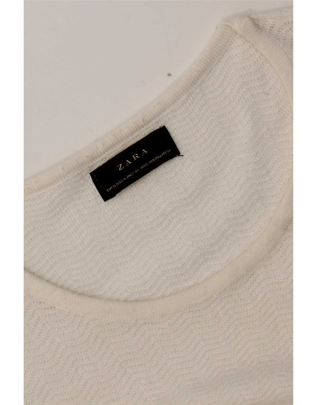 Zara Dame Top Langærmet UK 18 XL Hvid Sildeben