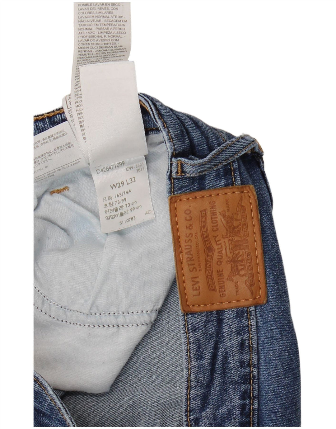 LEVI'S Dame 721 Skinny Jeans W29 L32 Blå Lyocell