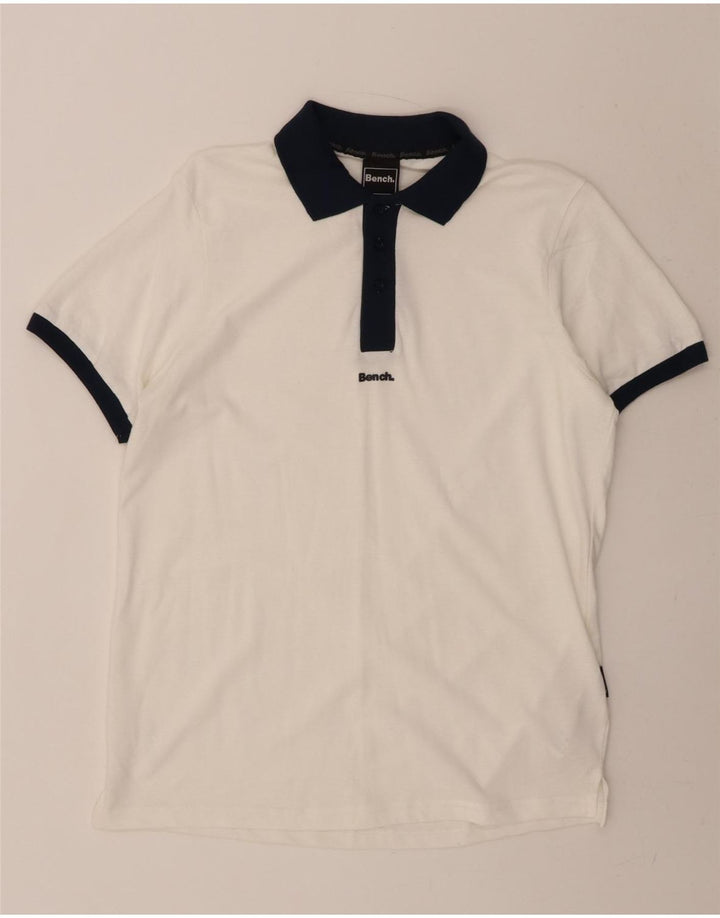 BENCH Mens Polo Shirt EU 52 Large White Cotton Vintage Bench and Second-Hand Bench from Messina Hembry 