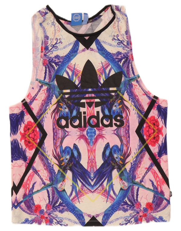Adidas Dame Passaredo Grafisk Vest Top UK 8 Small Multicolored Tropical