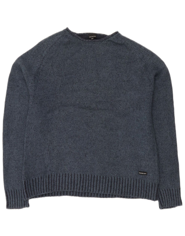 Calvin Klein Jeans Herre Jumper Sweater med rund hals XL marineblå uld