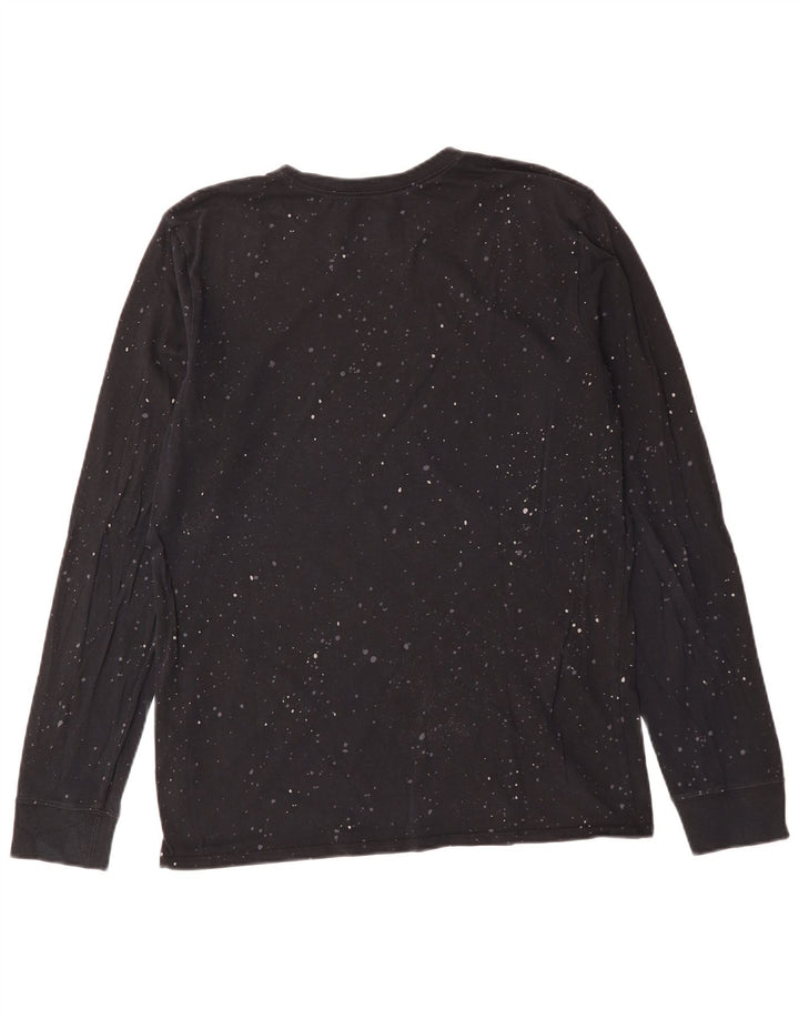 Nike Herre Athletic Cut Grafisk Top Langærmet Medium Sort Flecked Bomuld