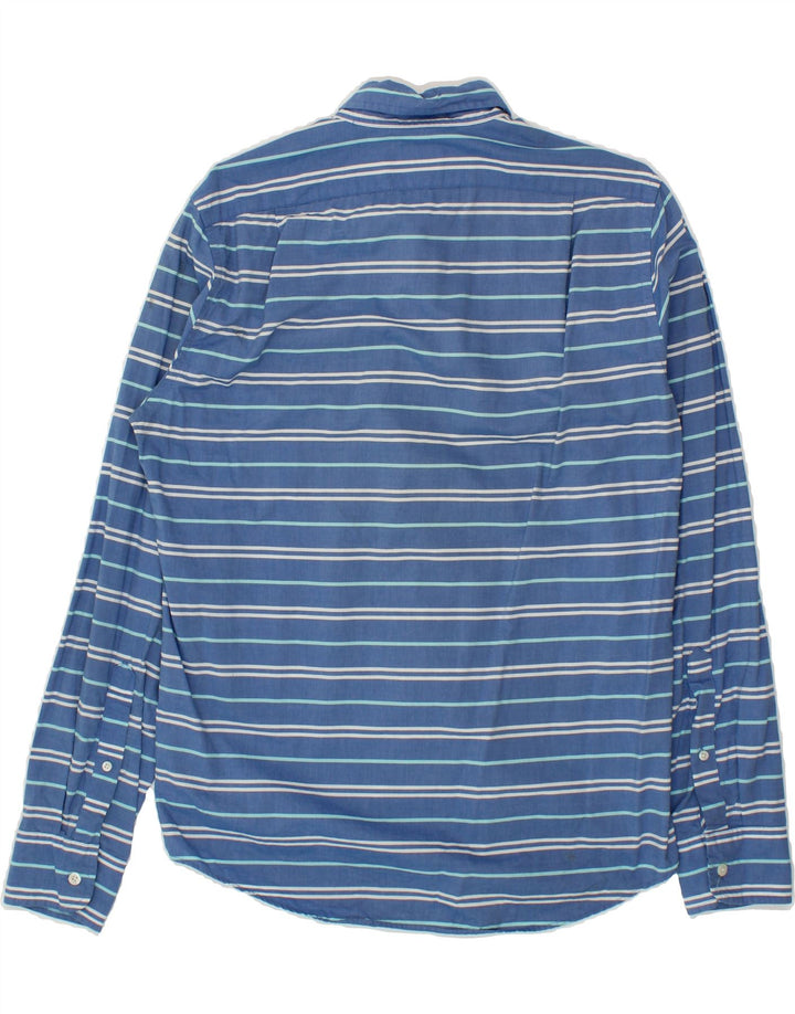 J. CREW Mens Slim Shirt Medium Blue Striped Cotton Vintage J. Crew and Second-Hand J. Crew from Messina Hembry 