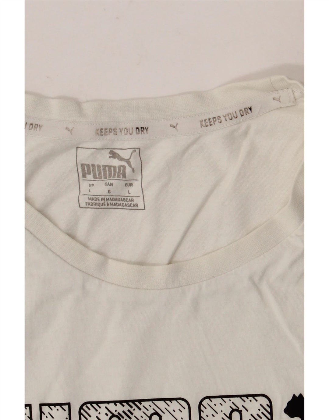 PUMA Grafisk T-shirt top til mænd, stor hvid