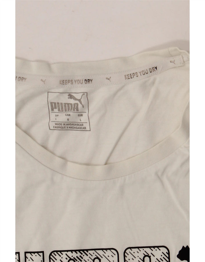 PUMA Grafisk T-shirt top til mænd, stor hvid