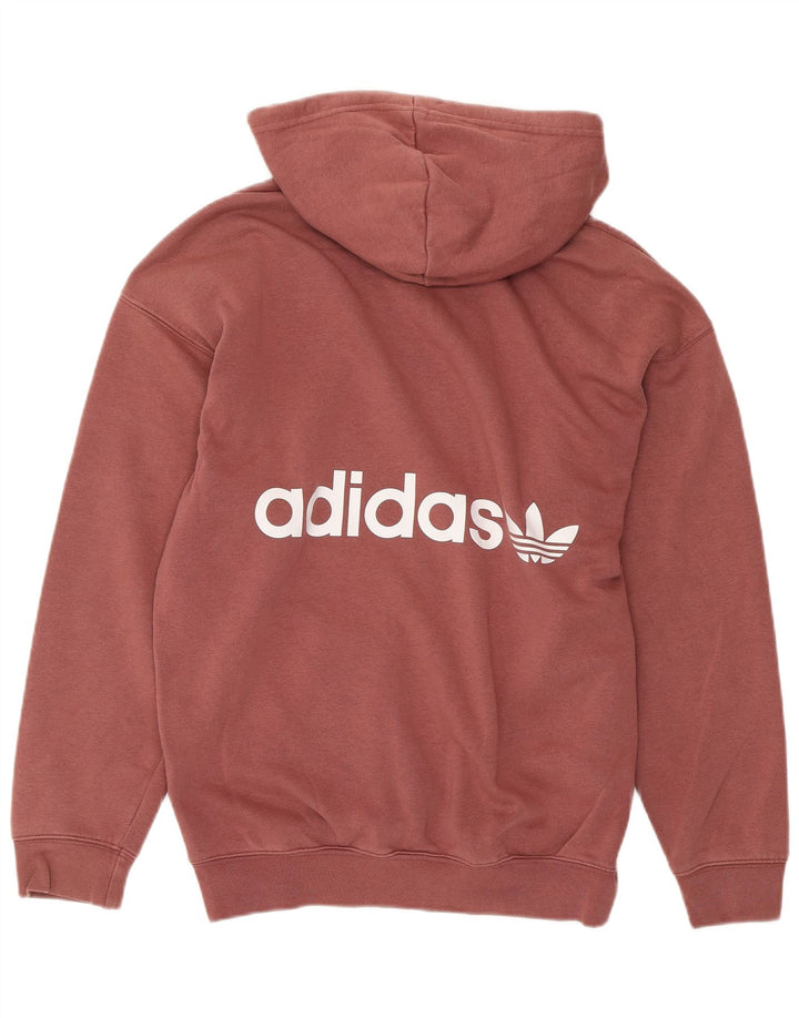 ADIDAS grafisk oversized hættetrøje til kvinder UK 8 Small Pink Bomuld