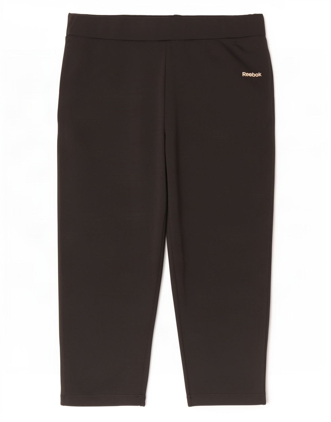 Reebok Dame Capri Leggings UK 12 Medium Sort Polyester