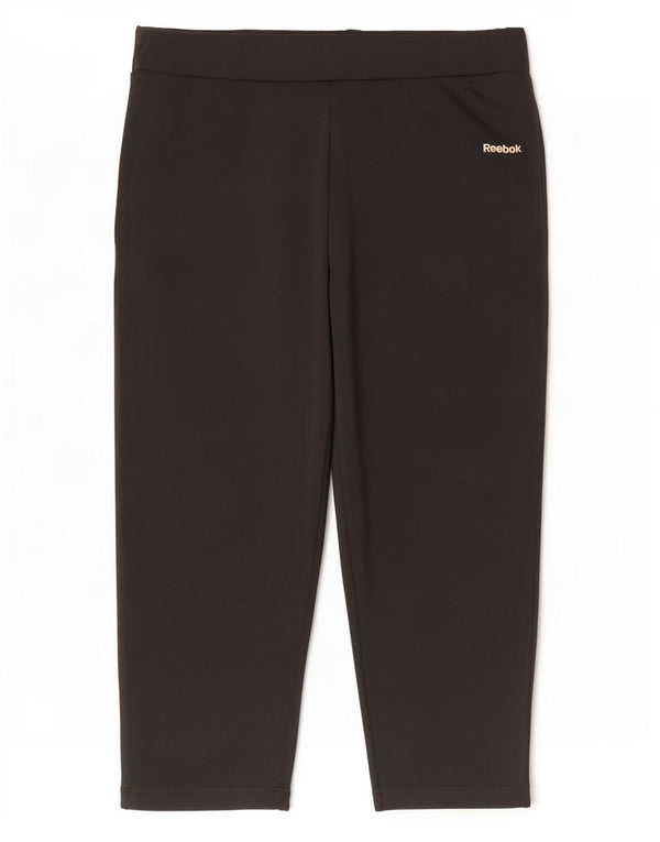 Reebok Dame Capri Leggings UK 12 Medium Sort Polyester