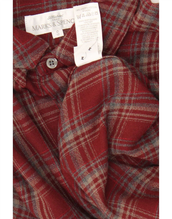 Marks & Spencer Herre Flanelskjorte Lille rødternet viskose