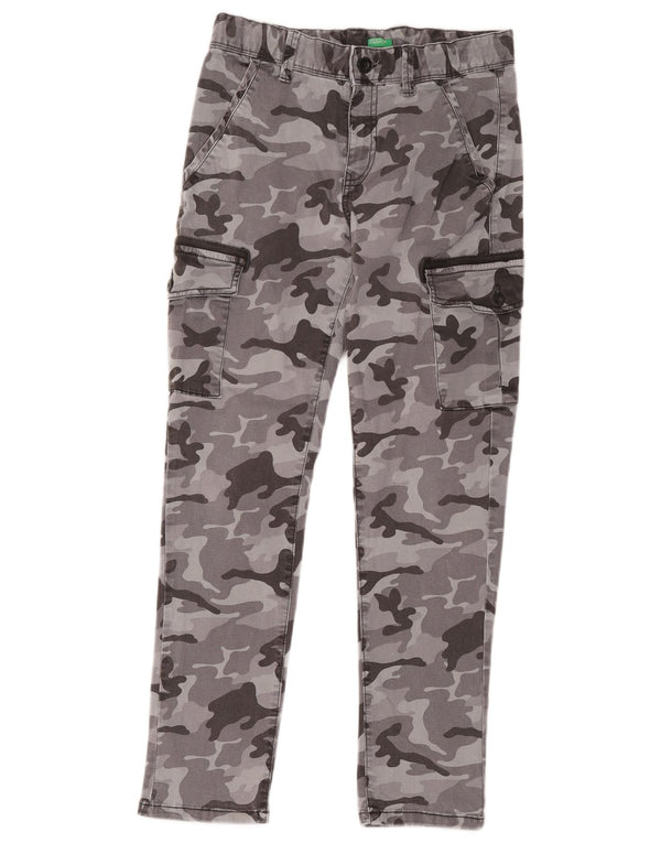 Benetton Boys Slim Cargo Bukser 11-12 år W28 L27 Grå Camouflage