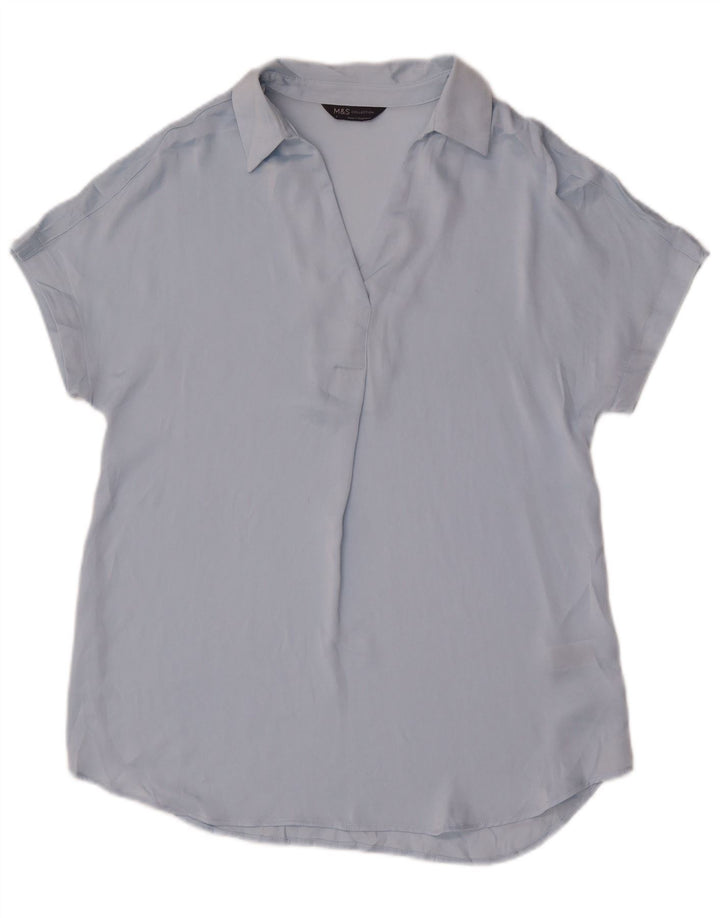 Marks & Spencer Dame Tunika Top UK 8 Small Blue Polyester