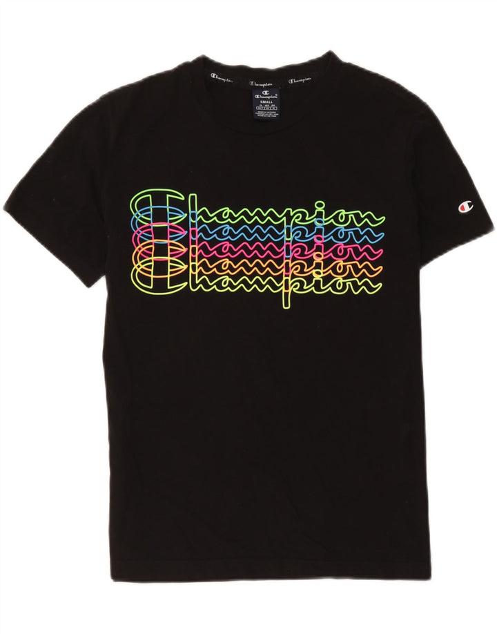 Champion Herre Grafisk T-Shirt Top Lille Sort