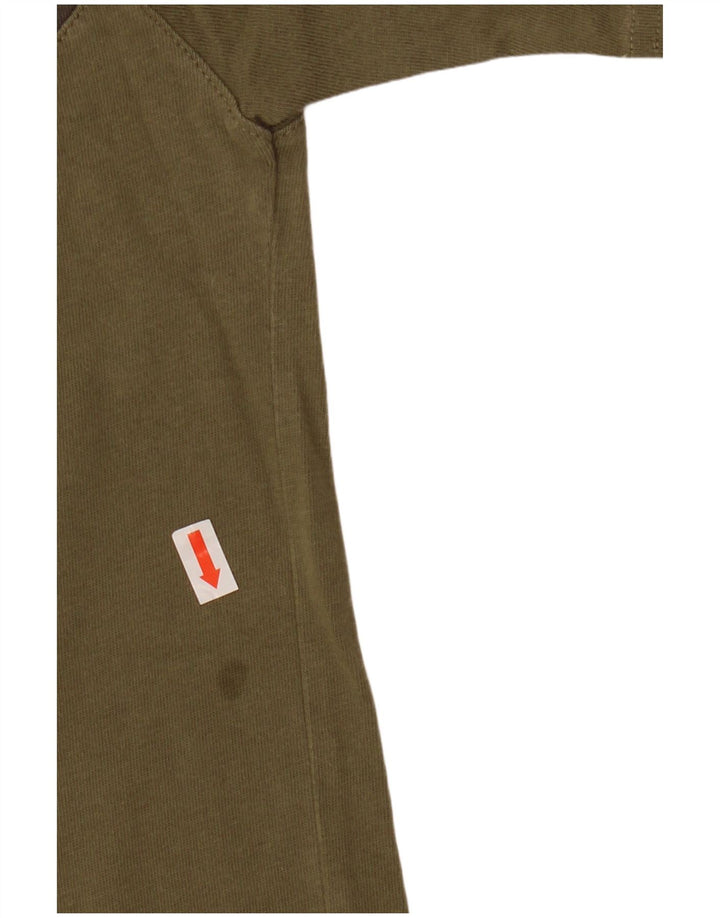 ADIDAS Herre T-Shirt Top Medium Khaki Colourblock Bomuld