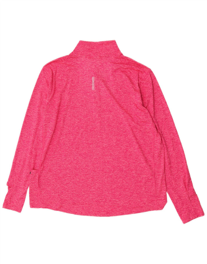 Nike Herre Dri Fit Running Zip Neck Pullover Træningsdragt Top XL Pink Flecked