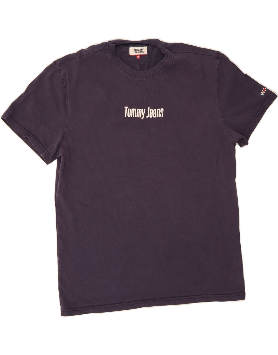 TOMMY HILFIGER Mens Graphic T-Shirt Top Medium Navy Blue Cotton Vintage Tommy Hilfiger and Second-Hand Tommy Hilfiger from Messina Hembry 