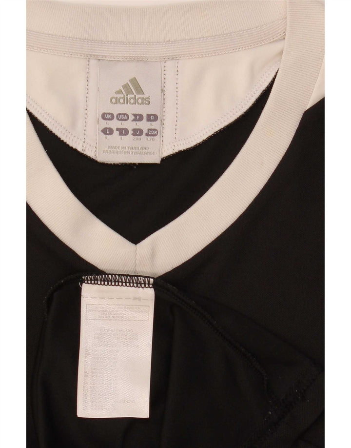 Adidas Herre Climalite Top Langærmet Stor Sort Colourblock Polyester