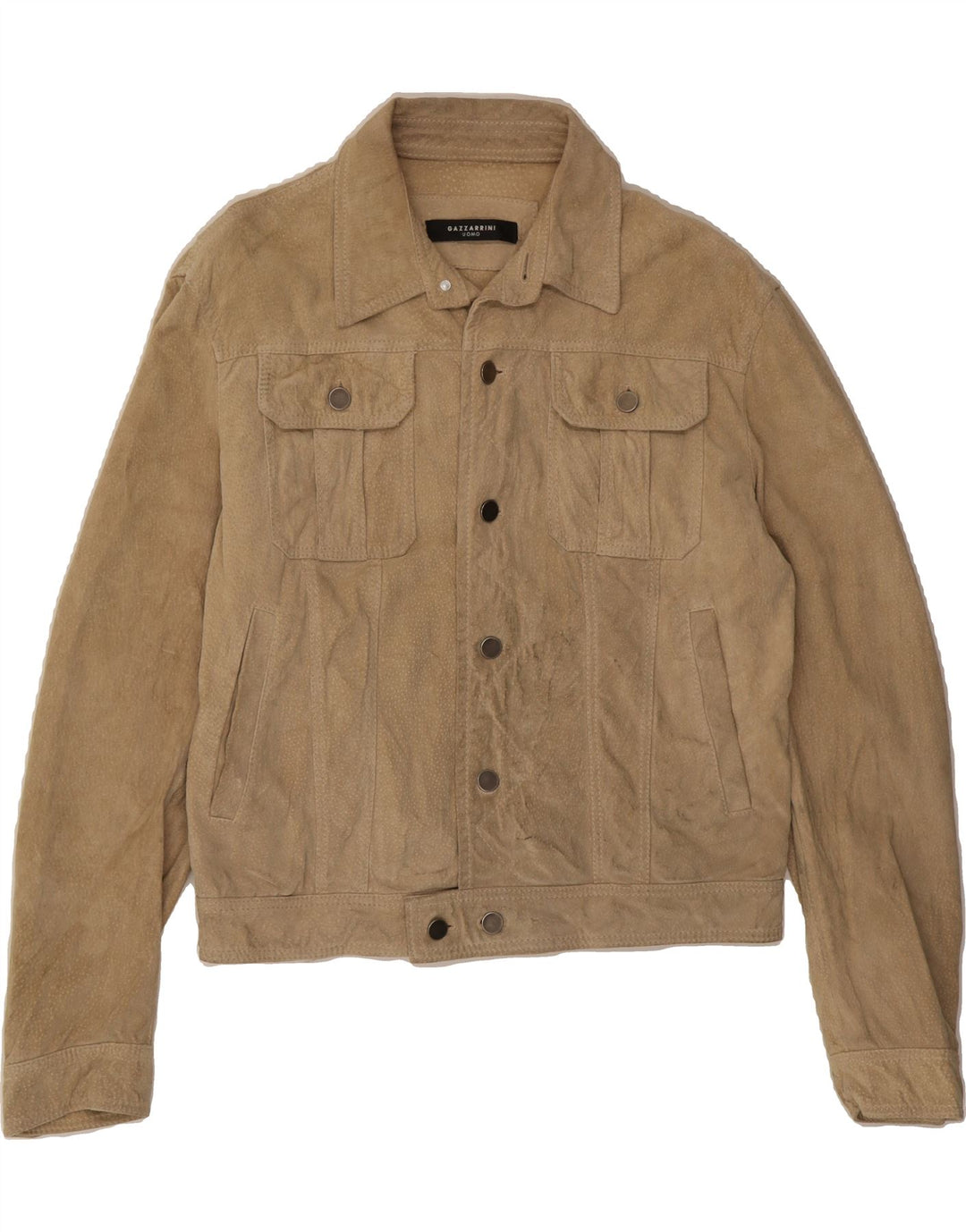 GAZZARRINI Womens Suede Bomber Jacket IT 50 XL Beige Leather Vintage Gazzarrini and Second-Hand Gazzarrini from Messina Hembry 