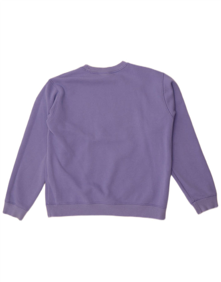 Champion Dame Grafisk Sweatshirt Jumper UK 14 Medium Lilla Bomuld