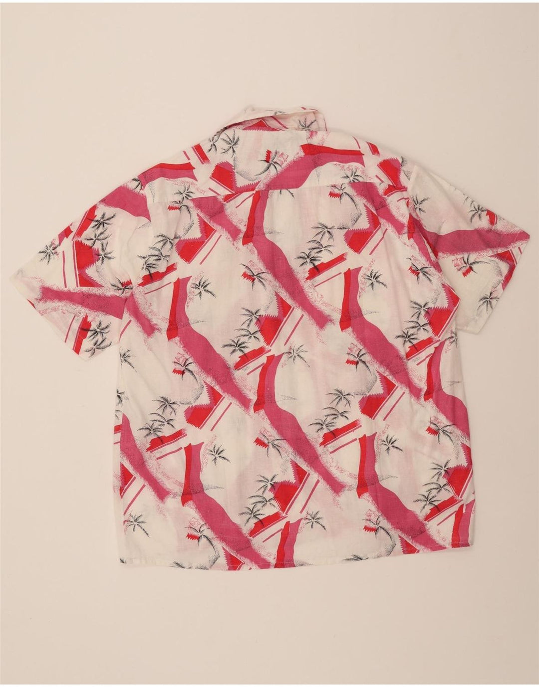 VINTAGE Mens Abstract Pattern Shirt Size 41/42 Large White Colourblock Vintage Vintage and Second-Hand Vintage from Messina Hembry 