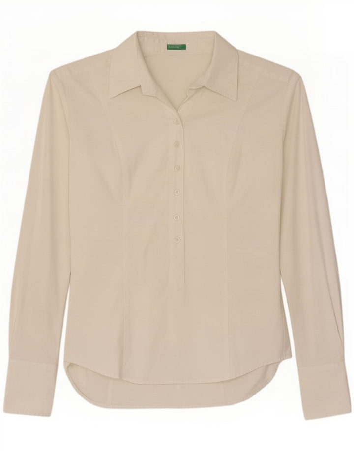 Benetton Dame Pullover Shirt UK 10 Small White