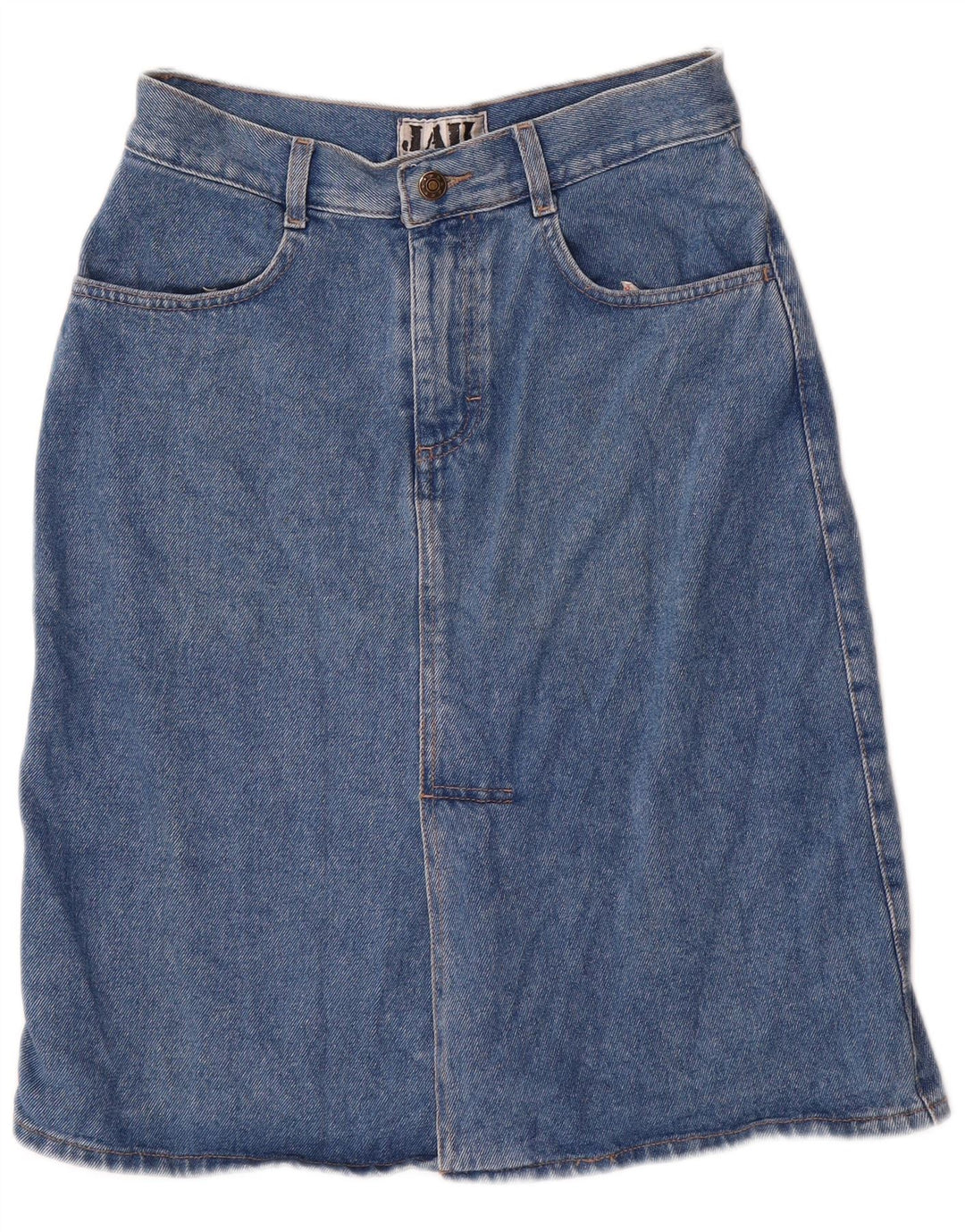 VINTAGE Dame Denim Nederdel IT 42 Medium W30 Blå Bomuld
