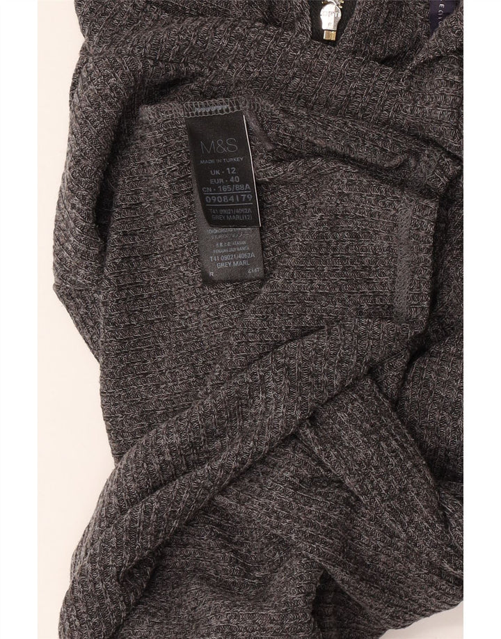 Marks & Spencer Dame Langærmet Jumper Kjole UK 12 Medium Grå Flecked