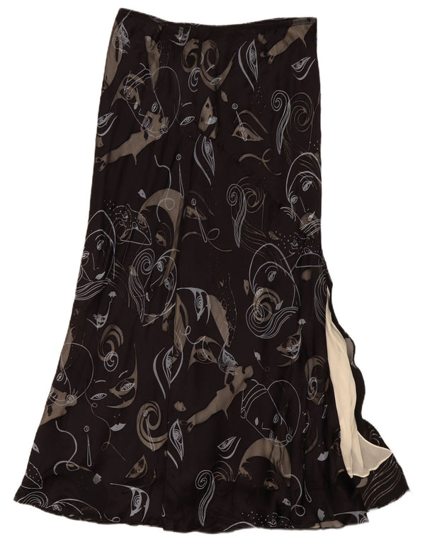 Fenn Wright Manson Dame Maxi Nederdel UK 16 Large W32 Sort Paisley Silke