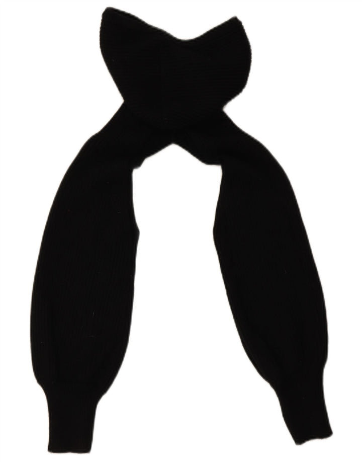 Zara Dame Hooded Knit Arm Jumper UK 14 Medium Black Viscose