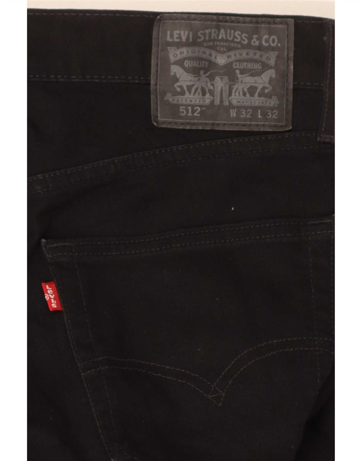 Levi's Herre 512 Slim Tapered Jeans W32 L32 Sort Bomuld