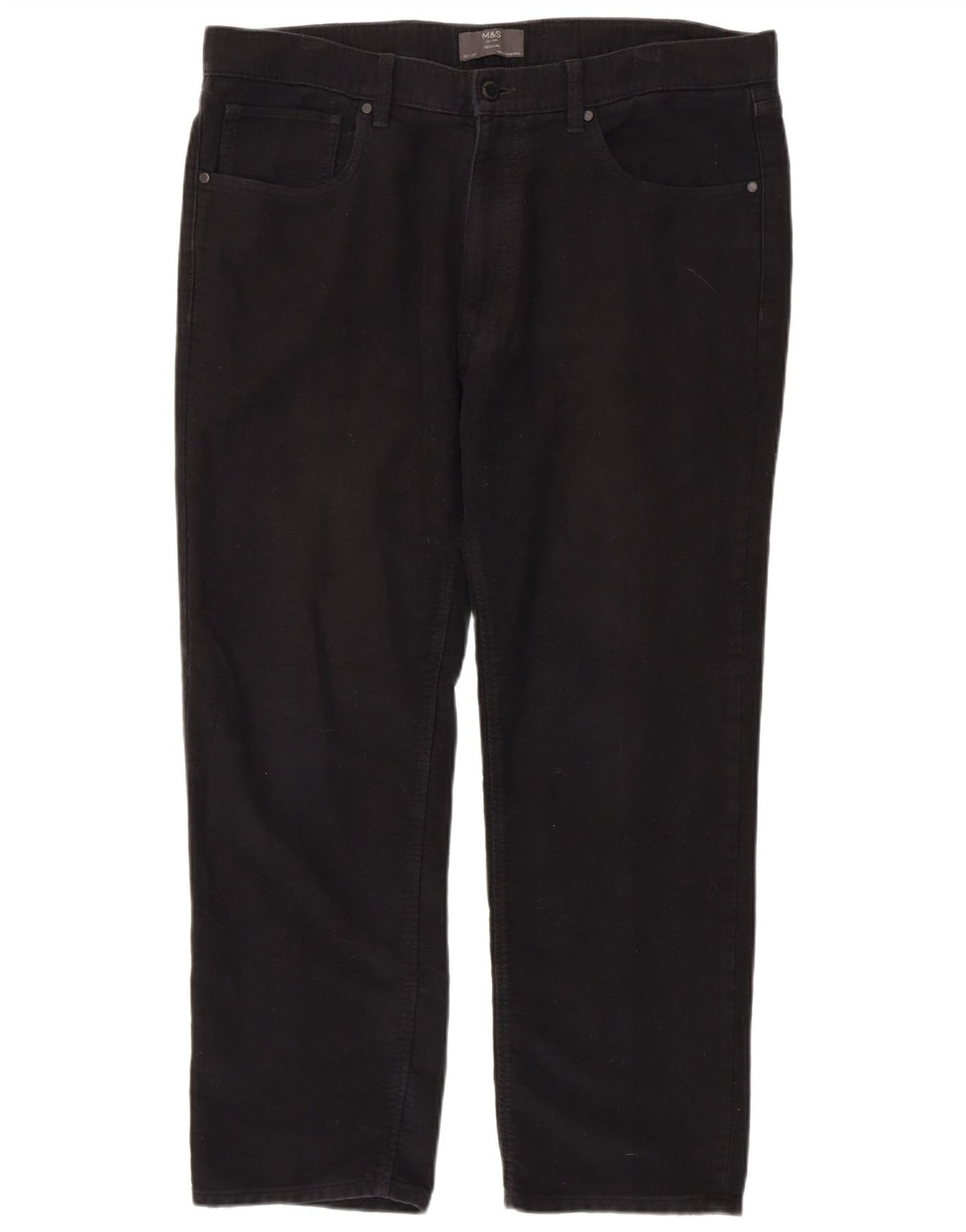 Marks & Spencer Herre Regular Fit Casual Bukser W38 L29 Sort Bomuld
