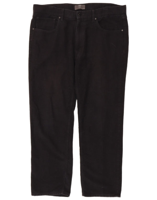 Marks & Spencer Herre Regular Fit Casual Bukser W38 L29 Sort Bomuld