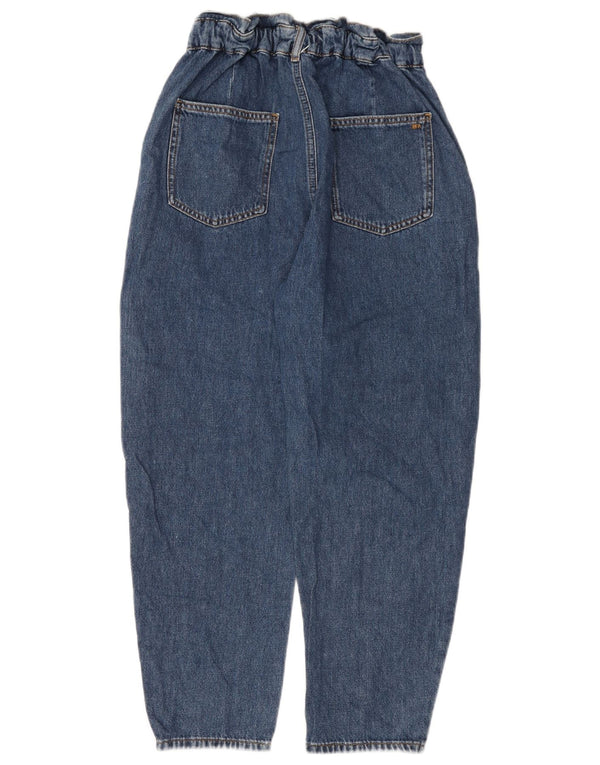ZARA Womens Crop Loose Fit High Waist Jeans EU 38 Small W28 L25 Blue